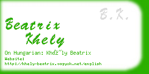 beatrix khely business card